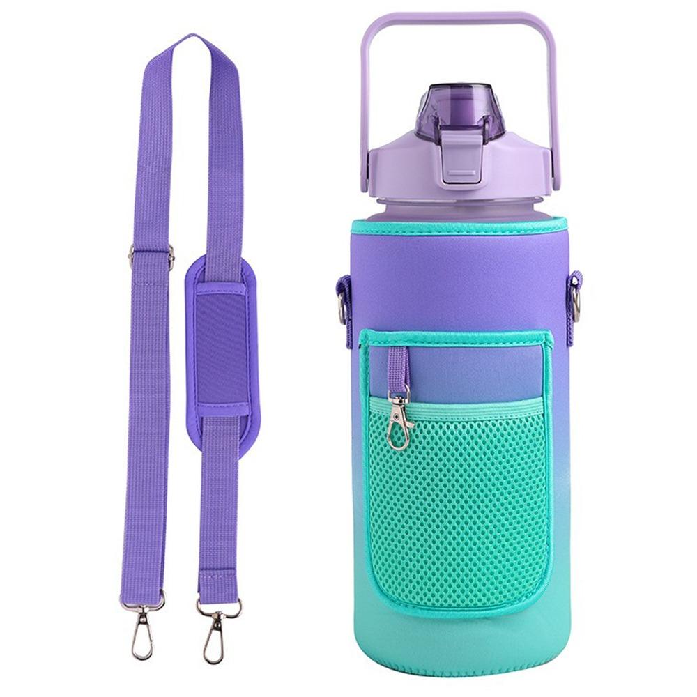 Half Gallon Water Bottle Cover 2L Capacity Thermo Pouch Carrying Strap Water Bottle Case  Gym