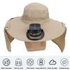 Solar Fan Sun Hat USB Rechargeable   UPF50 Waterproof Wide Brim Fishing Hat with Neck Flap for Beach Garden Outdoor Sports