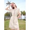 Betu Women's Summer Round Neck Color Block Midi Dress