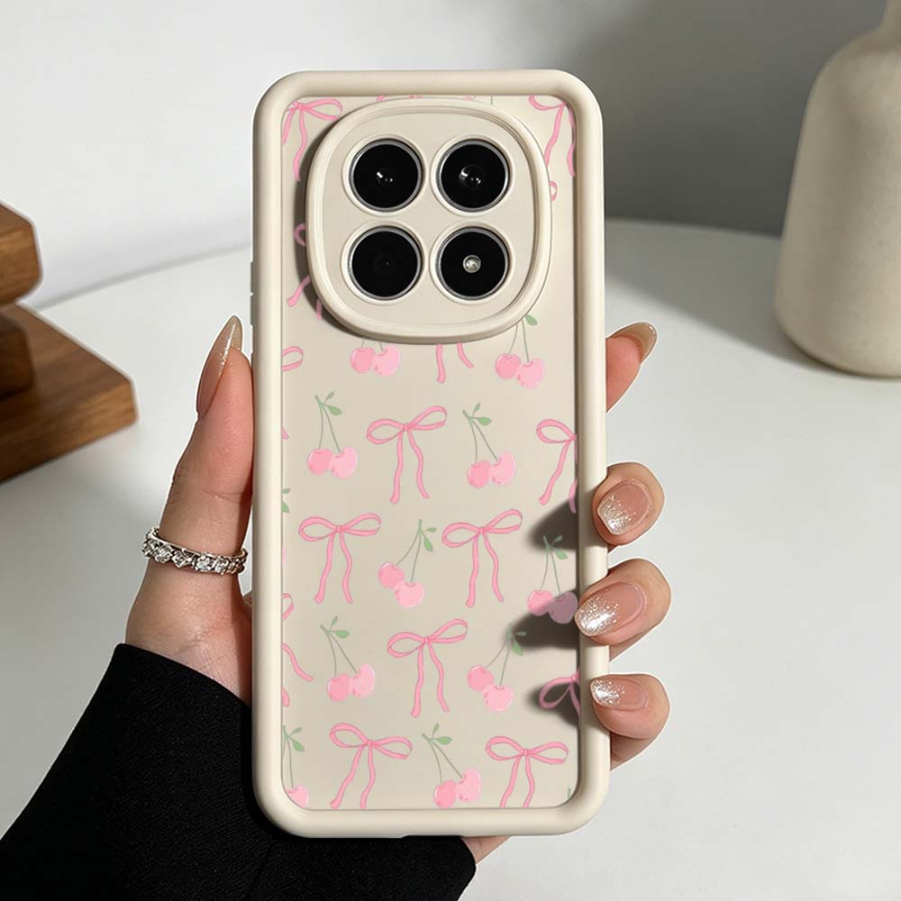 Exquisite Cherry Pattern For Xiaomi Redmi Note 15 14 13 12 11 10 14S 11S 10S Pro Plus Eye 4G 5G Ladder Phone Case Cover