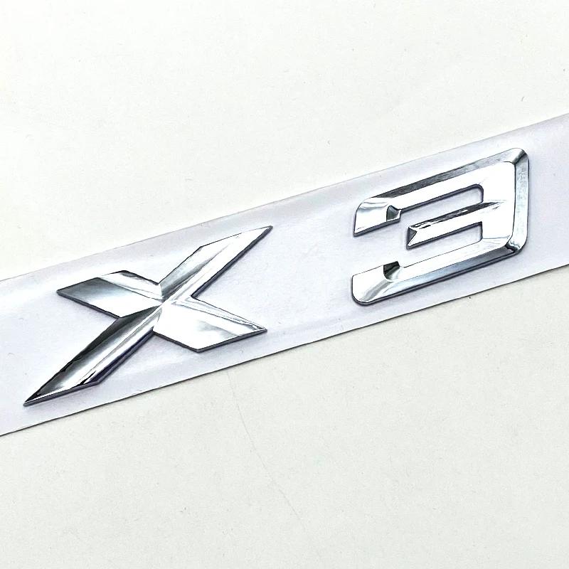 3D ABS Black Chrome Car Letters Rear Trunk Badge X3 Logo For BMW X3 F25 Sticker Emblem X3 E83 F25 G01 Lettering Accessories Ia2