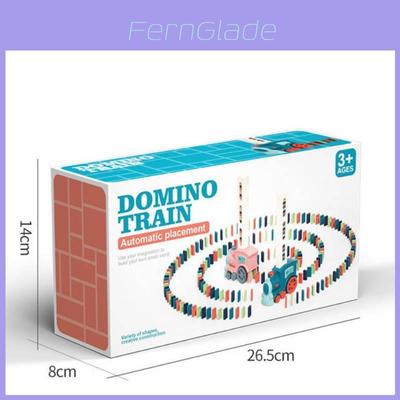 Mehrfarbiges Domino-Zug-Set mit Geräusch für Kinder, pädagogisches Konstruktionsspielzeug