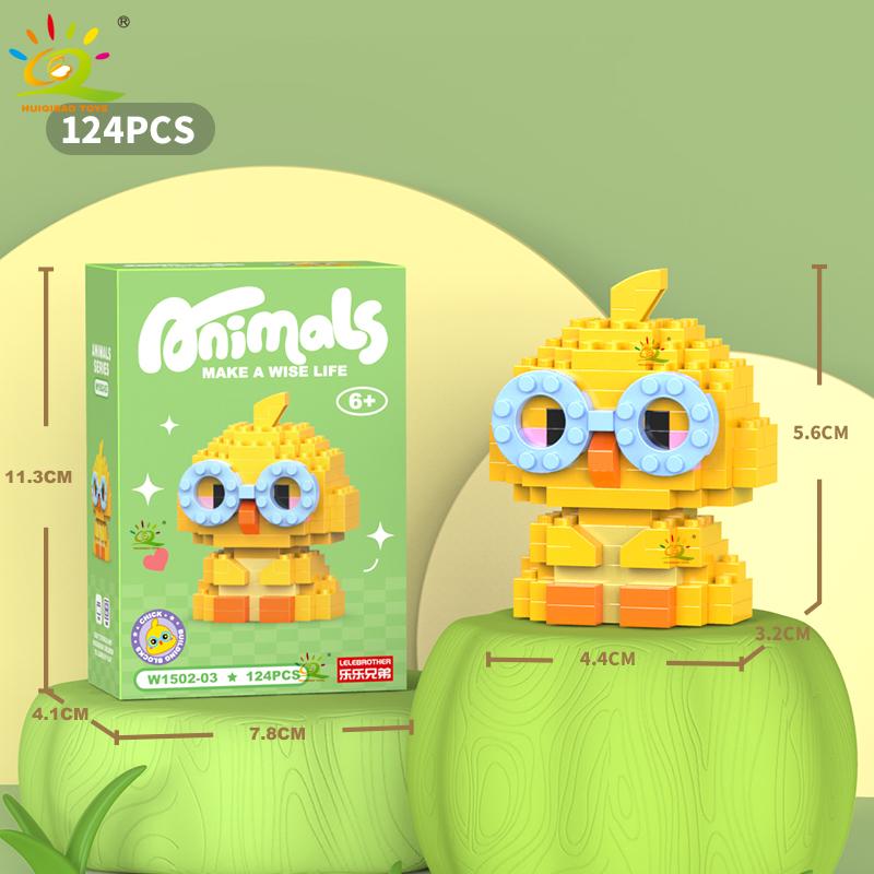 HUIQIBAO Mini Drăguț Anima Micro Blocuri de Construcție 3D Model Diamant LION Cărămizi DIY Jucării de Construcție Oraș pentru Copii Cadou