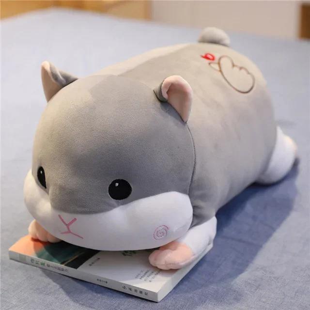 Kawaii Plush Toys Sleeping Pig Animal Crossing Plush Peluche Hamster Pillow Plus Blanket Quilt Air Conditioning Pillow Baby Toys