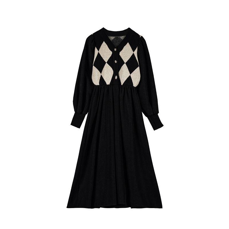 

Amazon Knitted Patchwork Dress Oversize Women s Clothing Coffee L