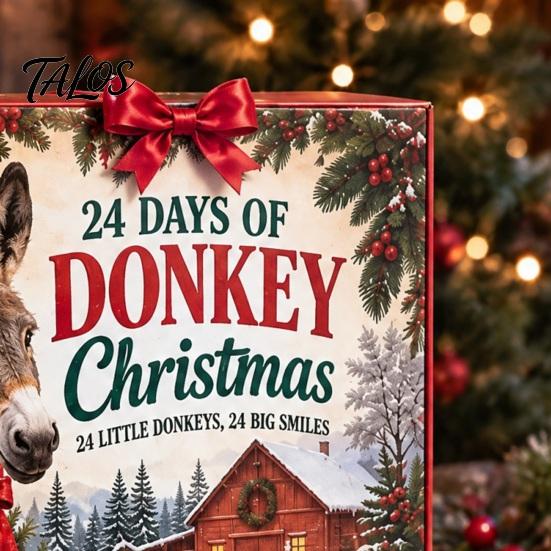Vánoční odpočítávání Dárková sada Oslík Adventní kalendář, 24ks Akrylová sbírka ozdob Dětská krabička s svátečními oblečky, Sváteční stolní dekorace