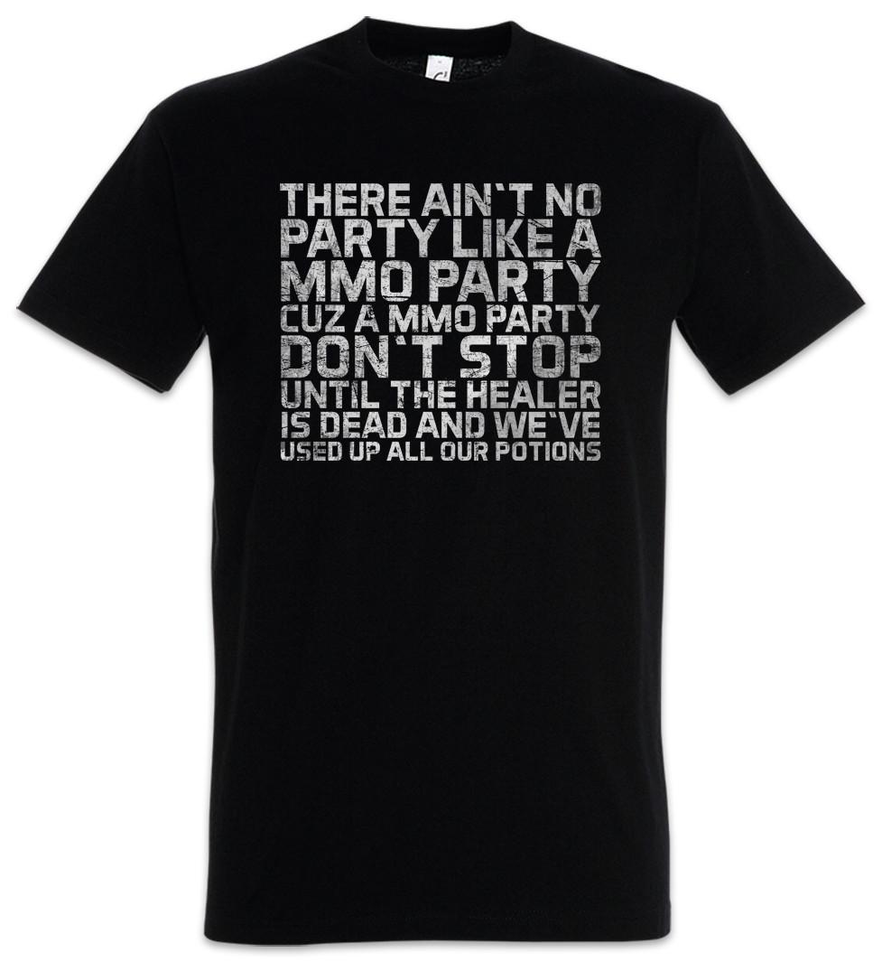 There Ain t no Party Like A MMO Party T-Shirt Raid RPG Gamer Games Gaming Fun 3XL