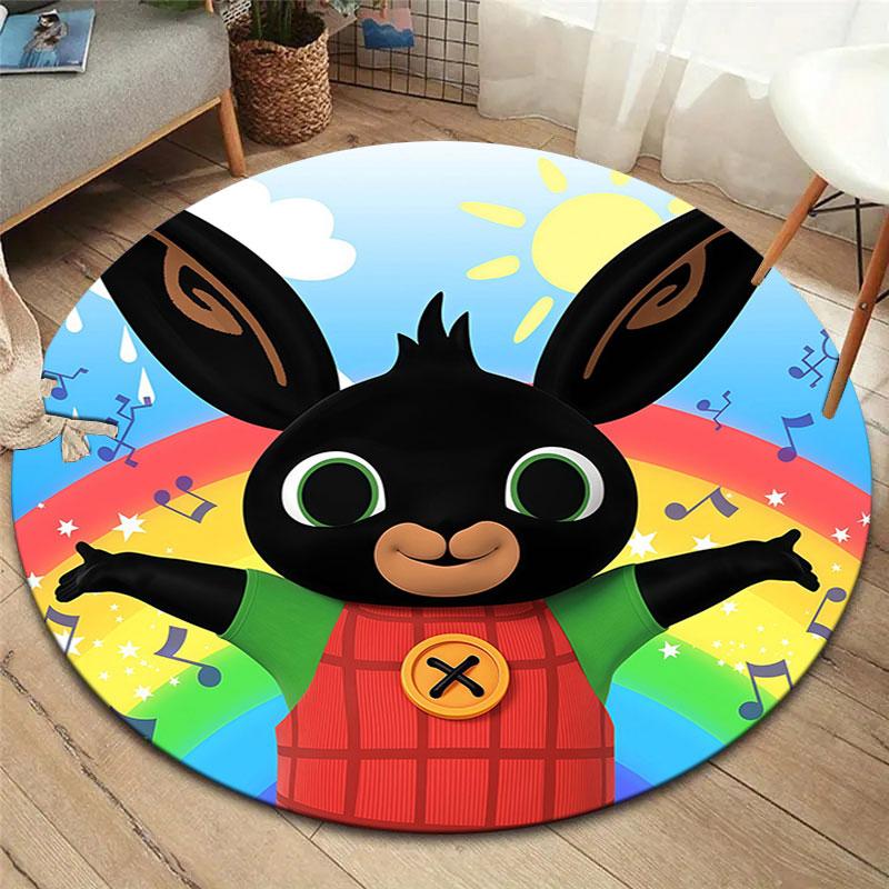 Bing Round Area Rug,Carpet Rug for Living Room Bedroom Sofa Playroom Decor,Non-slip Floor Mat