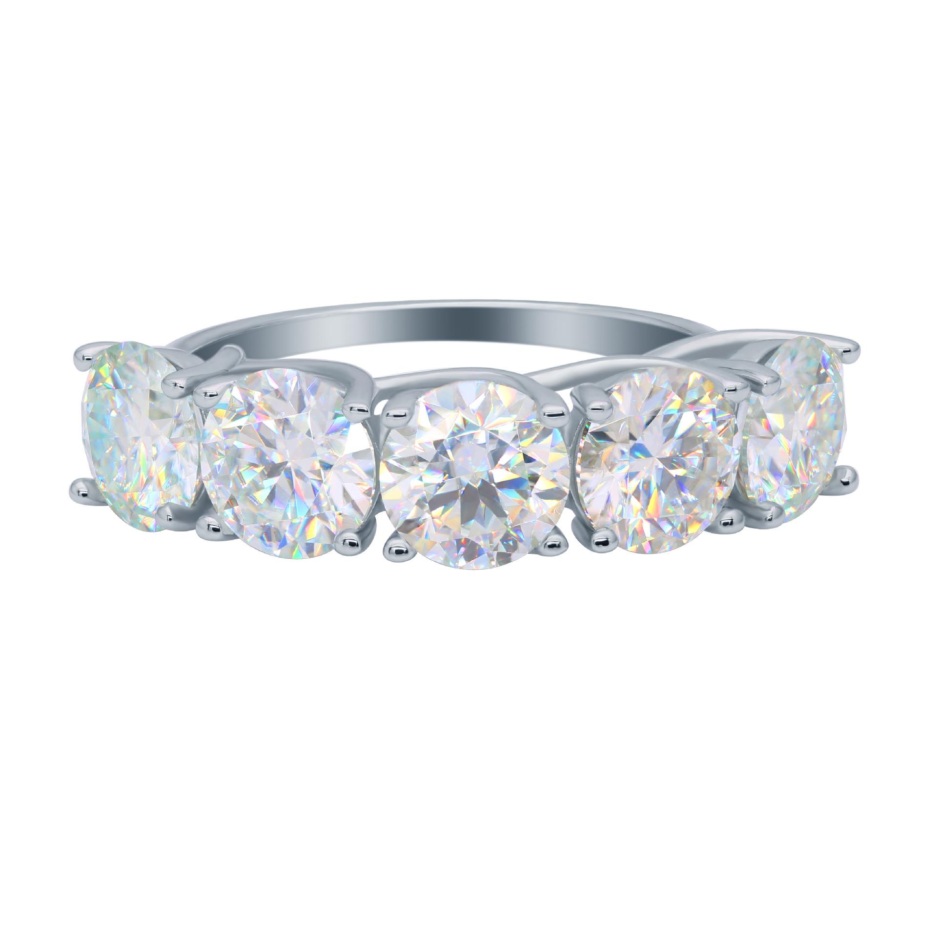 

Кольцо из серебра S925 с муассанитом, рядное кольцо для женщин, закрытое, посеребренное, светлое, роскошное, круглое, высокого класса, простое, модное 9