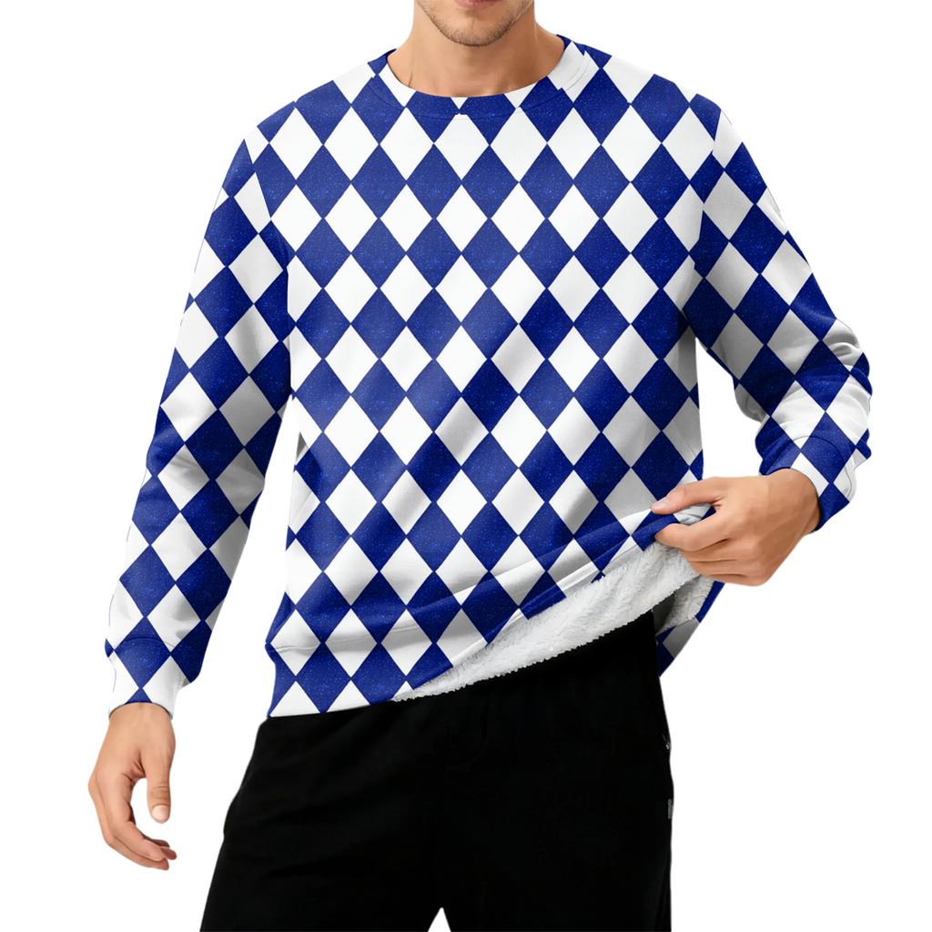 Men's Round Neck Fleece-Lined Thick Warm Sweatshirt