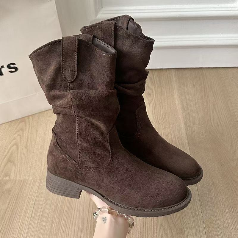 

Ботильоны Мартин на толстом каблуке, в стиле ретро, средней высоты, женская обувь, новые осенне-зимние ботильоны Мартин с подкладкой 40 темно-коричневого