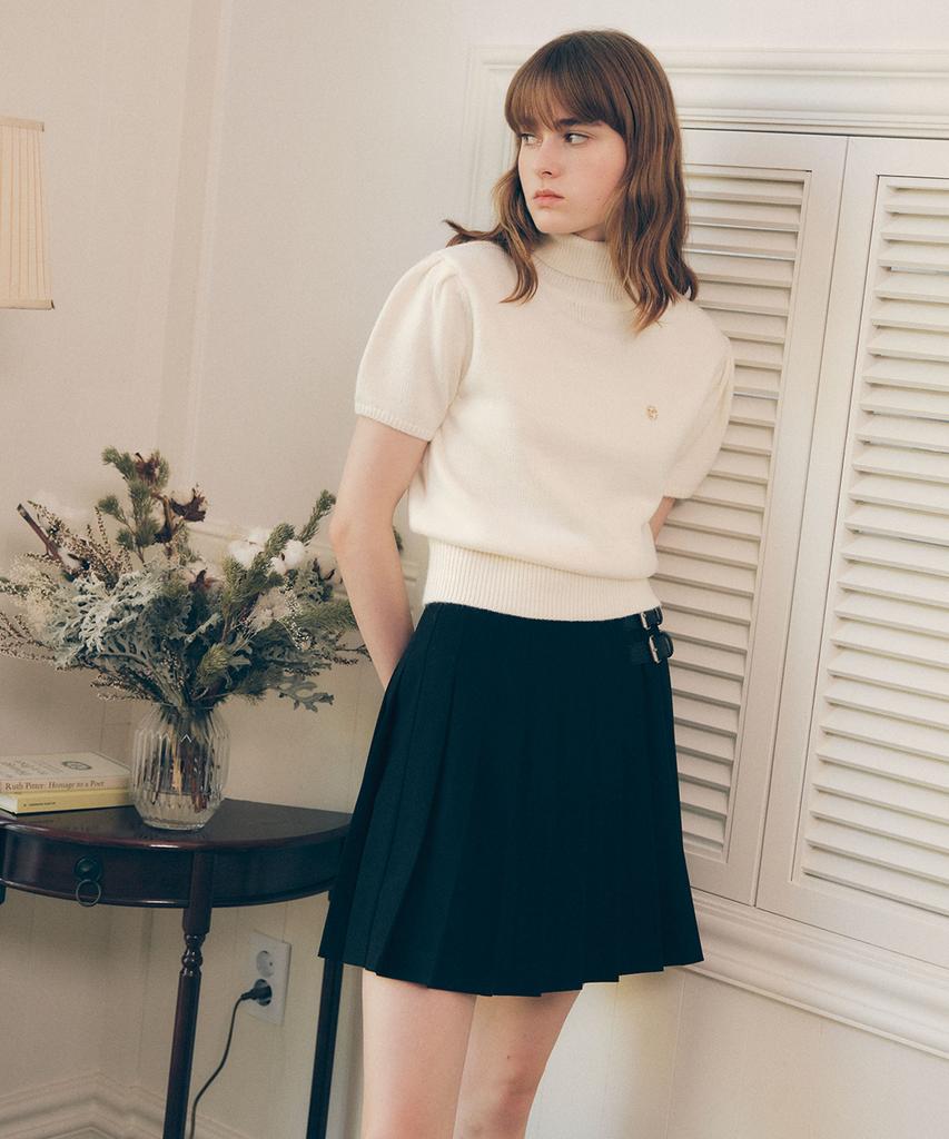 Lora Lora Buckle Pointed Skirt Black