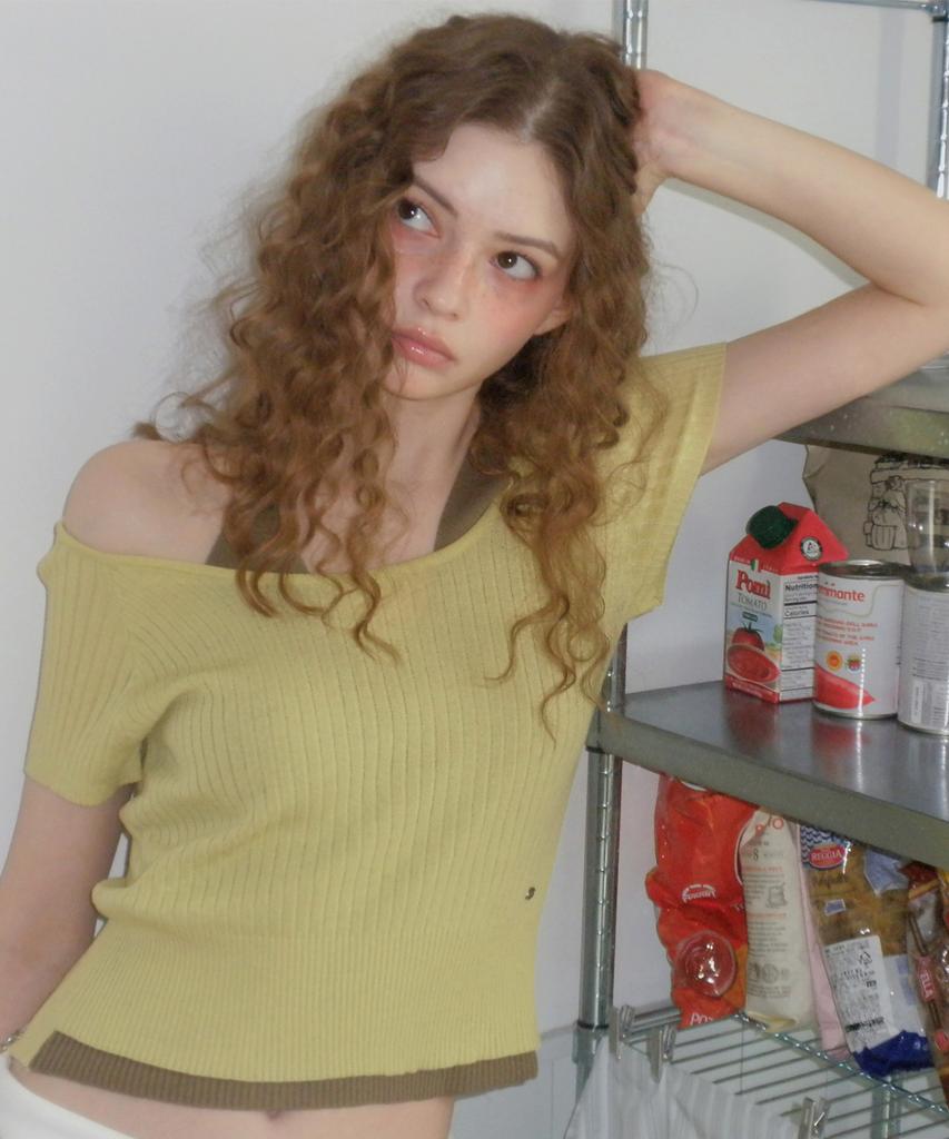 Teuwi Lowen Halter Layered Short Sleeve Knit