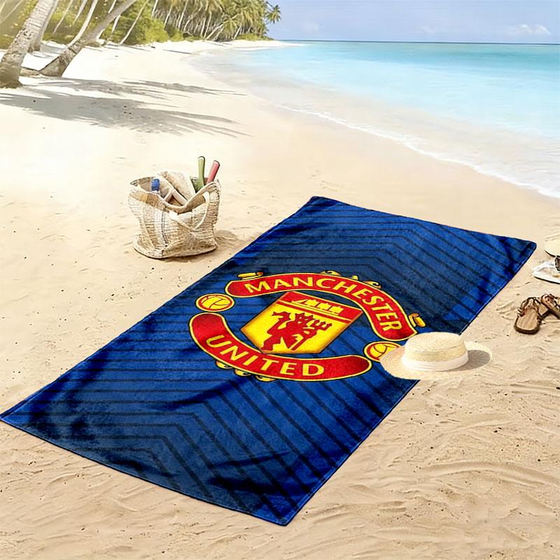 Manchester United F Print Beach Towel, Large Soft Quick Dry Towel for Beach Camping Swimming