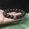 Natural Black Sandalwood Mala Bracelet, 12mm Handmade Buddhist Beads Wristband