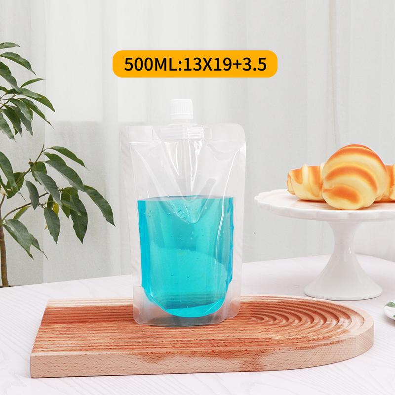 Large Transparent Spout Pouch for Cereal, Grain, Milk Tea, or Soy Milk Portioning and Sealing