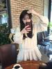 Korean Style Elegant Waist-Cinching Drawstring Loose Slimming Solid Color Spring Dress