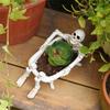 Handcrafted Resin Skull Planter With Bathtub Design Halloween Themed Planter Pot