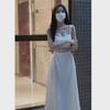 Summer 2025 Women's White French Tea Break Suspender Dress
