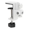 White Metal Universal Clamp Bracket - 1/2 Inch 4 Hole Table Mount for Magnifying Lamp, Microphone, Scissor Boom Arm & Desk Accessories