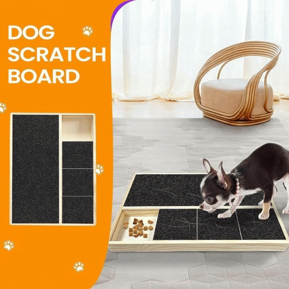 Wooden Dog Scratch Board Wear-resistant Nail Trim Pad Drawer Snack Box Pet Grooming