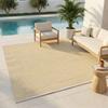Tapis extérieur intérieur motif géométrique tissé jaune 120x170