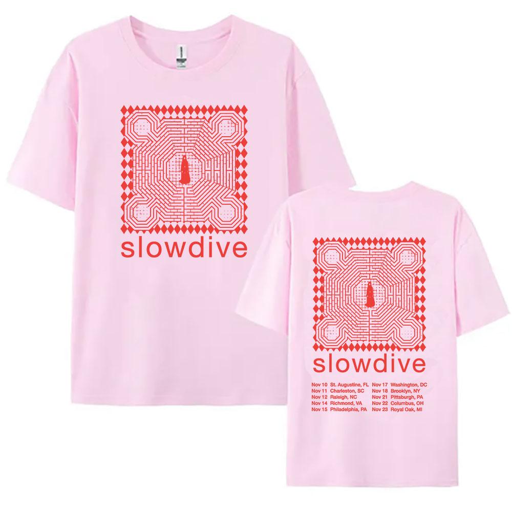 Slowdive Tour Graphic Tshirts Short Sleeve Summer O-neck Tee-shirt Graphic Printing Clothes Hip Hop Streetwear Unisex Tees
