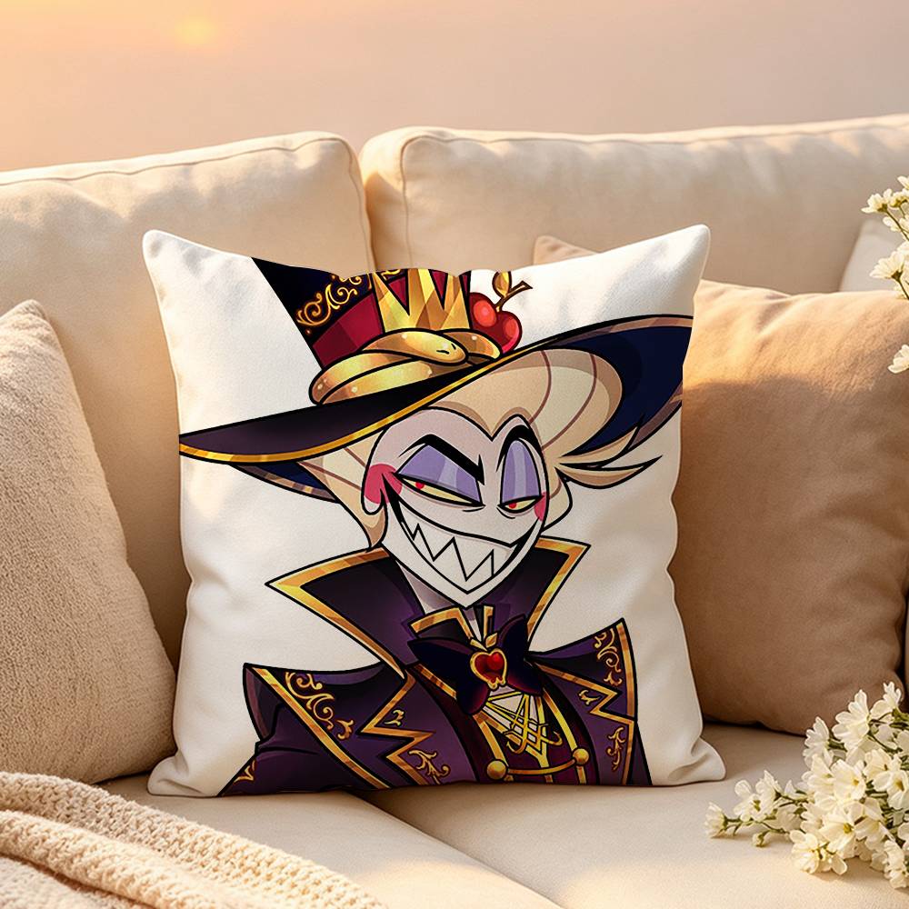 Animation Hazbin Hotel Llucifer Pillow Case Pattern Printed Pillowcase For Living Room Sofa Cushion Cover