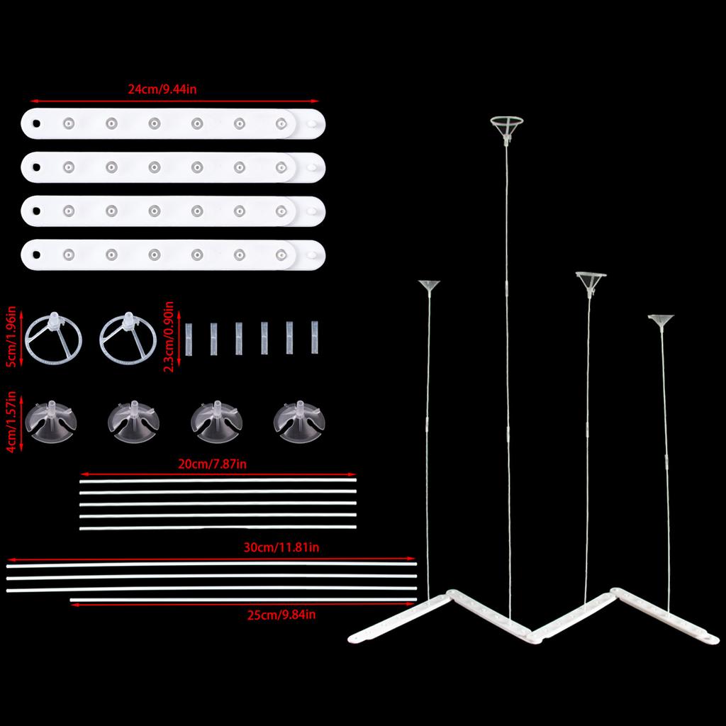 Suporte para balões de plástico com diferentes formatos, kit de suporte para balões de casamento ou aniversário, decoração para festas de chá de bebê infantil