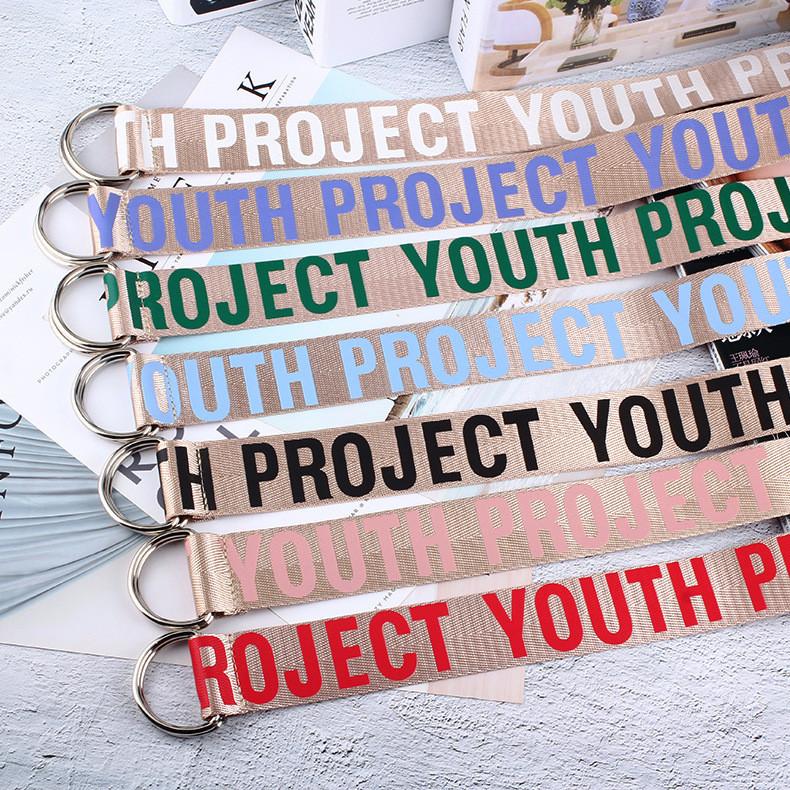 Trendy Ladies Woven Belt With Iron Buckle And English Letter Design For Daily Use