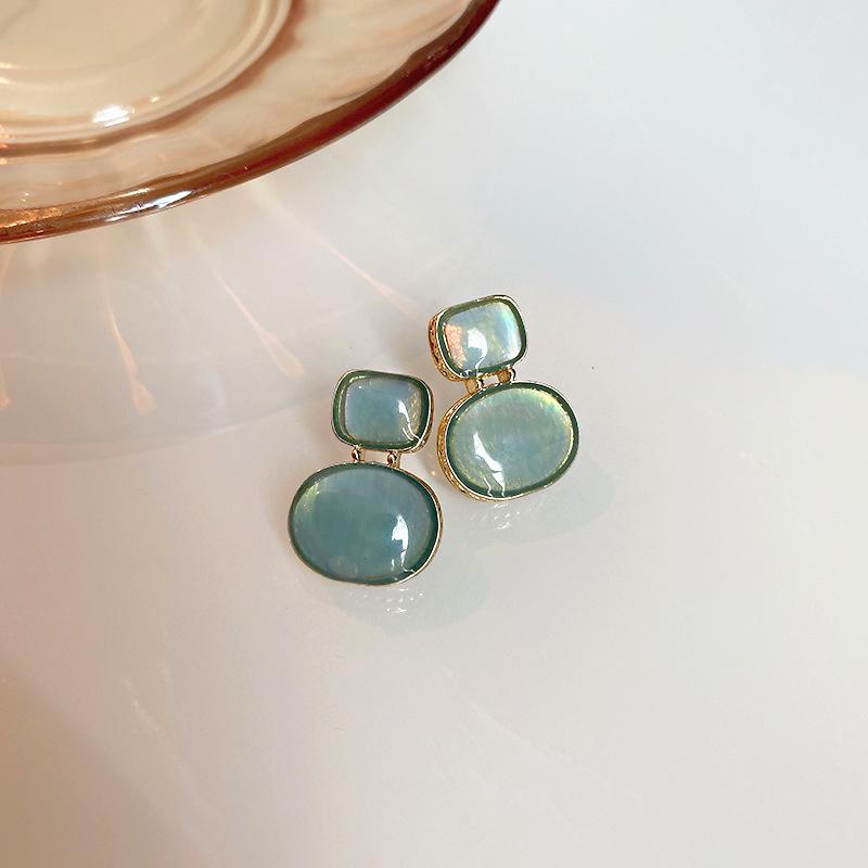 New Luxury Opal Women's Hoop Earrings 2023 Trend Fashion Charm Earring Zircon Party Girls Temperament Accessories