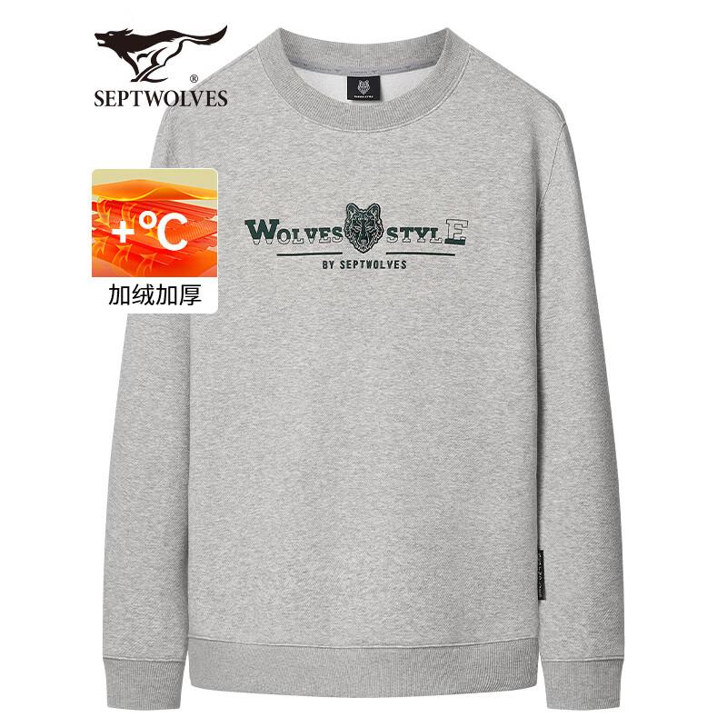 Sevenwolves Men's Wolf Head Embroidered Pullover Sweatshirt