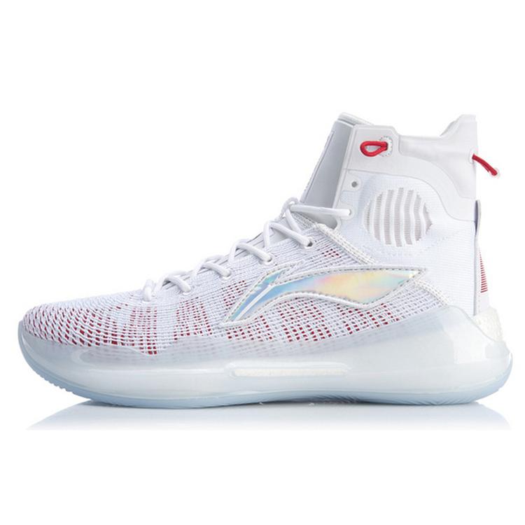 

new LiNing YuShuai 13 Boom Anti Slip And Wear Resistant Lightweight High Top Basketball Shoes Men s White Red 41.5