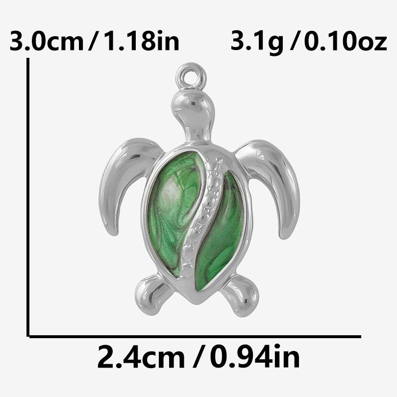 1/4pcs Blue/Green Enamel Stainless Steel Turtle Pendant For Jewelry Making Supplies Marine Animal Charm Handmade Sea Accessories