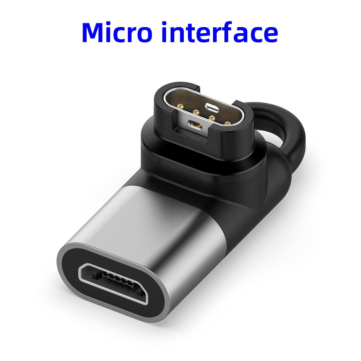 

Fonken Type C/Micro/Ios USB гнездо на 4-контактный адаптер зарядного устройства Garmin для смарт-часов Garmin, зарядный конвертер Micro interface серебряный