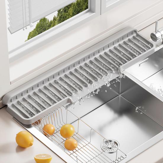 Faucet Drain Pad Water Absorption Drainage Mat Sink Countertop Narrow Edge Design Faucet Splash Guard Kitchen Bathroom Accessory