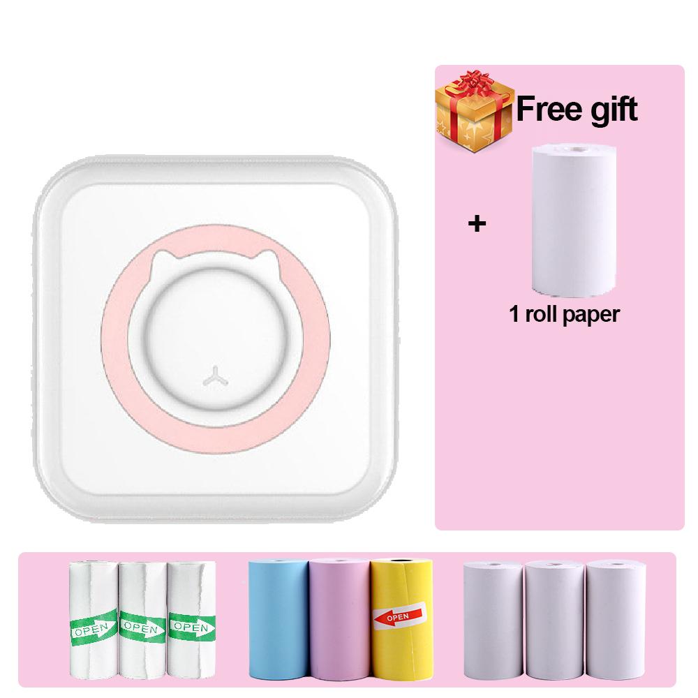 Mini Portable Thermal Printer Bluetooth Compatible iPhone Android, 58mm Paper Instant Pocket Printer for Pos, Labels Receipts