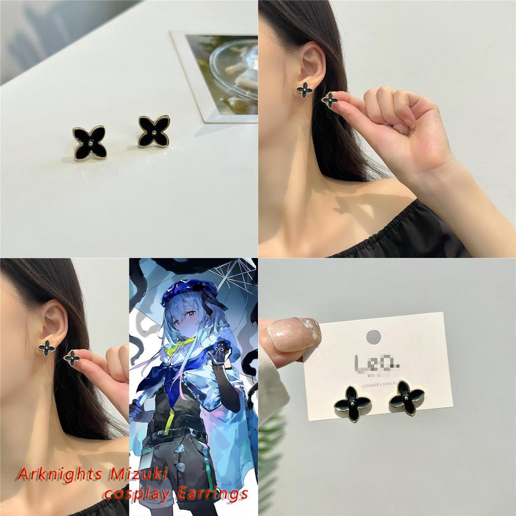 Cartoon Character Four Leaf Clover Ear Earrings For Birthdays And Parties