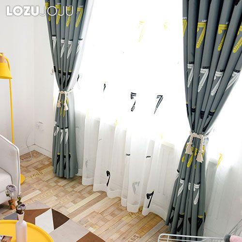 1PC LOZUJOJU Fashionable and Minimalist 70-80% Blackout Degree Embroidered Blackout Curtains for Bedroom Living Room Home Decor