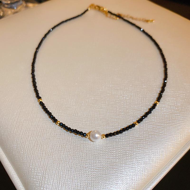 Luxurious Agate & Pearl Crystal Necklace - Ethnic Style Clavicle Chain