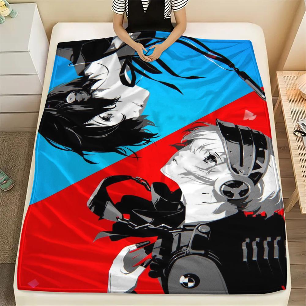 1PC Persona Print Flannel Blanket, High quality Comfortable for All Seasons, Home Decor, Warmth and Comfort, Perfect for Christmas Gifts106