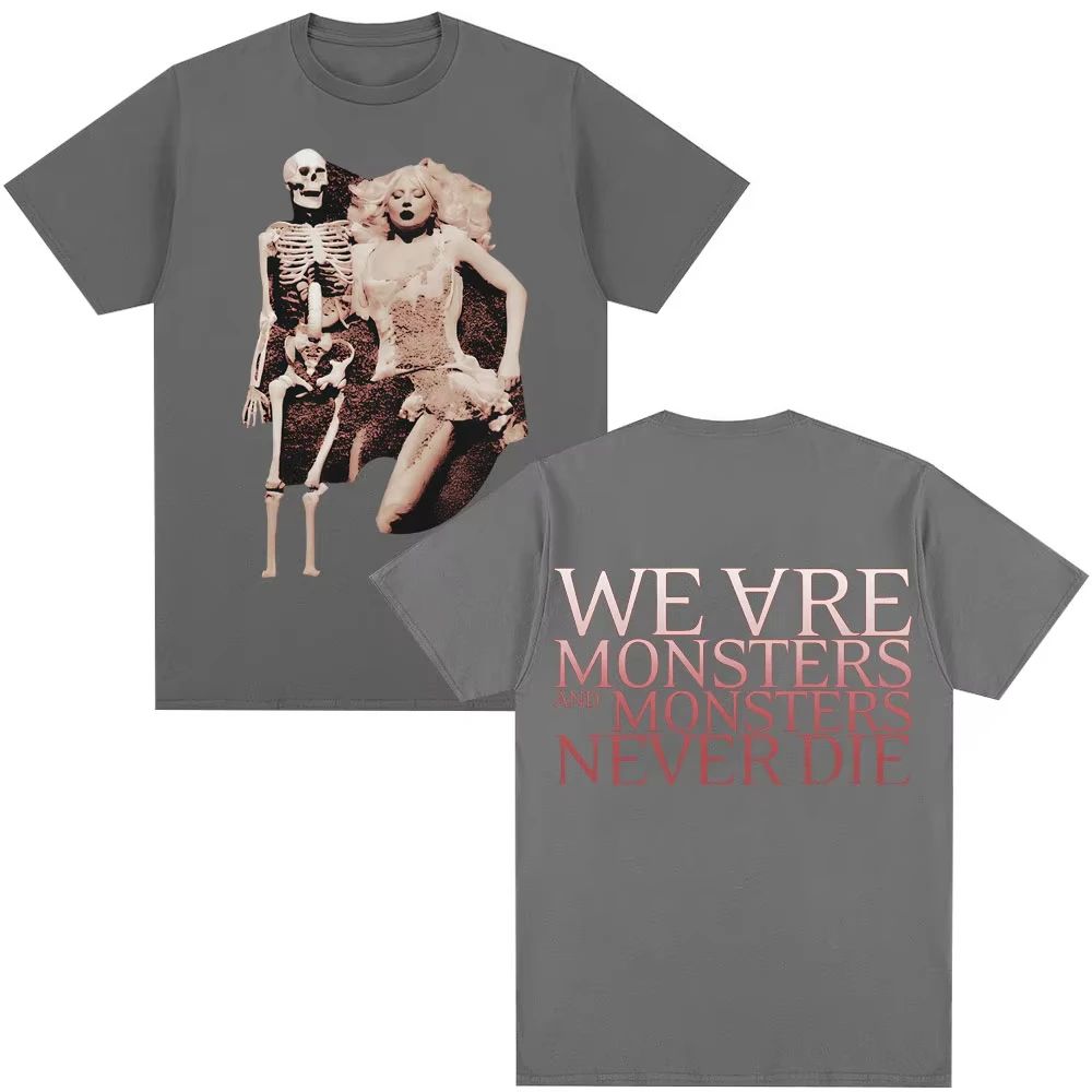 Die Mayhem Ball Tour 2025 Vintage T-Shirts Little Monsters Gothic Punk Fashion T-Shirt Männer Frauen Baumwolle Übergroße T-Shirts
