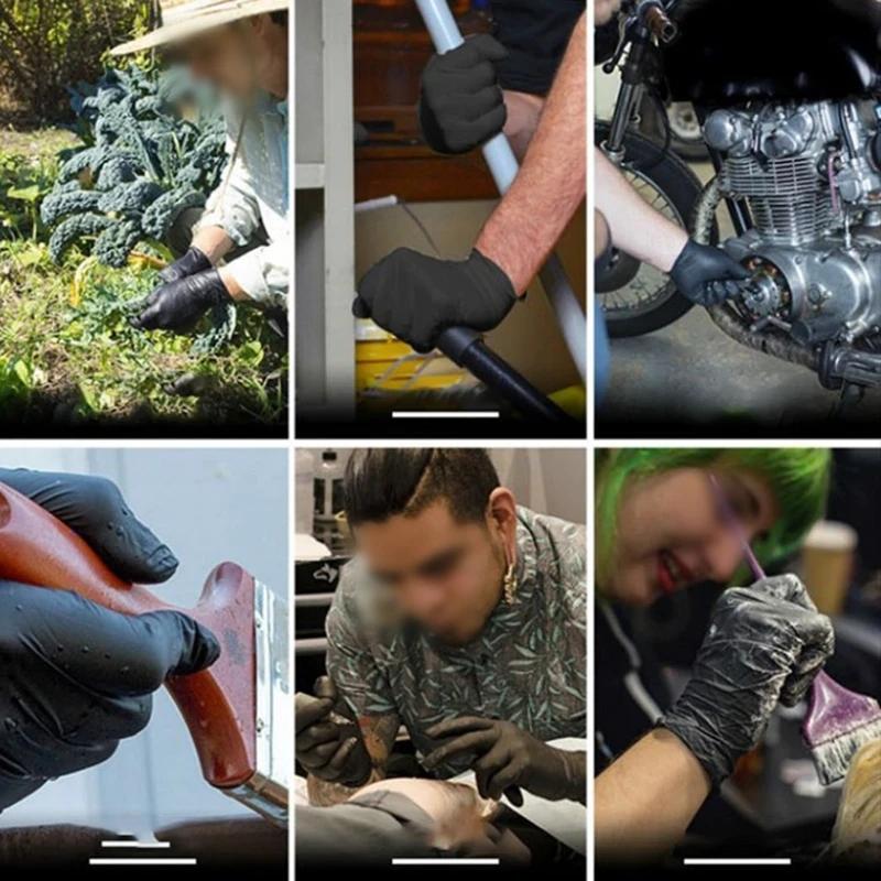 20/50PCS Black Disposable Nitrile Gloves Latex Free Household Cleaning Gloves for Kitchen Garden Mechanic Working Tatoo Gloves