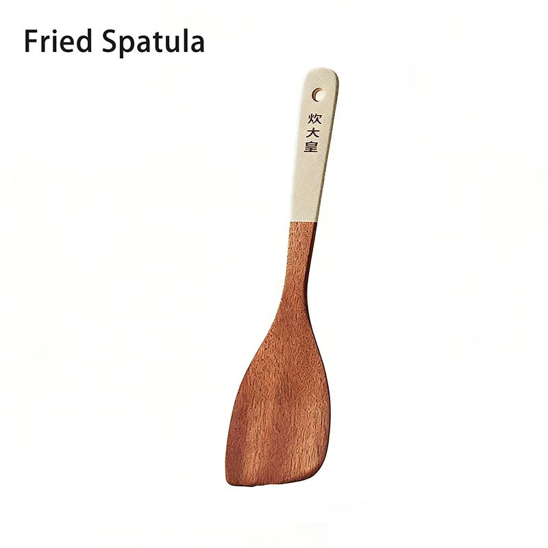 COOKER KING Ebony Wood Cooking Tools Set Non-stick Pan Spatula Soup Rice Spoon Frying Spatula Antibacterial Mildew Kitchen Tools