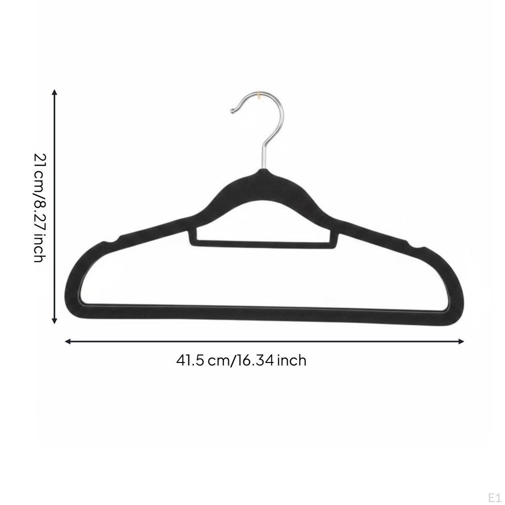 Flocked Hanger Contoured Shoulders NonSlip Clothes Wide Broad Support Structure Beige