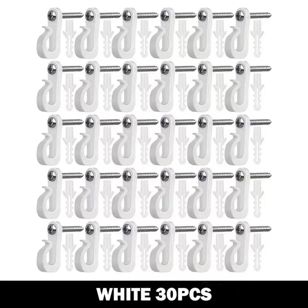 New With Screw Lights Hook Plastic Black White String Light Hangers Garage Hooks Indoor And Outdoor