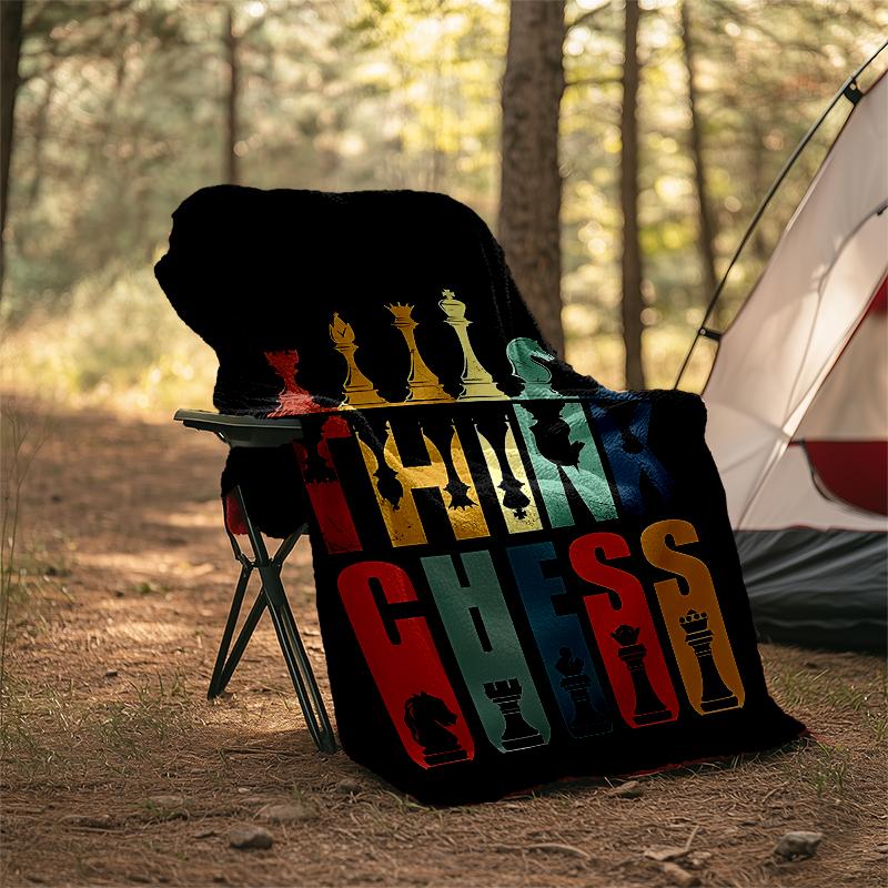 Chess Theme Printed Blanket - Perfect for Couch, Bed, Travel & Outdoor Use | Machine Washable, Cozy & Durable.