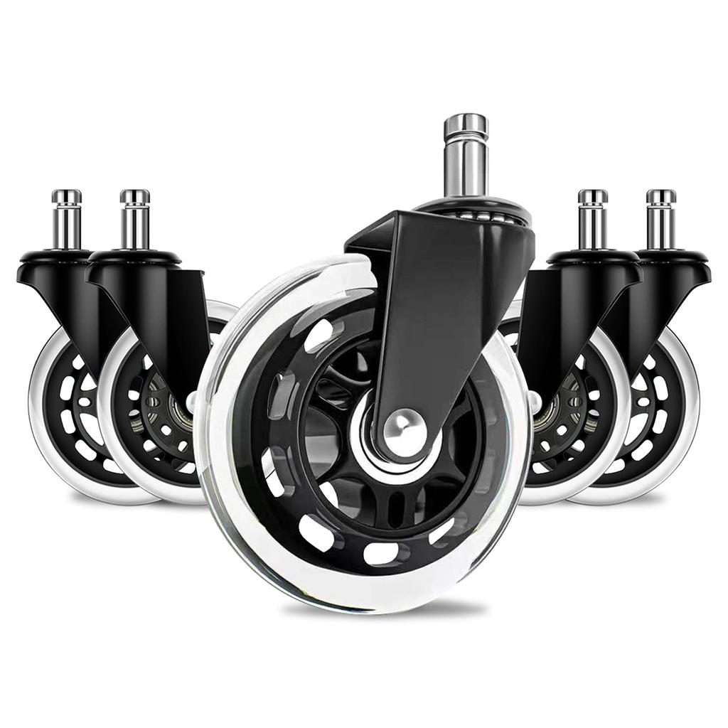 Náhradní kolečka kancelářské židle PU Tichá kluzná kolečka 5PCS 3INCH Průměr široký Univerzální Vhodné pro