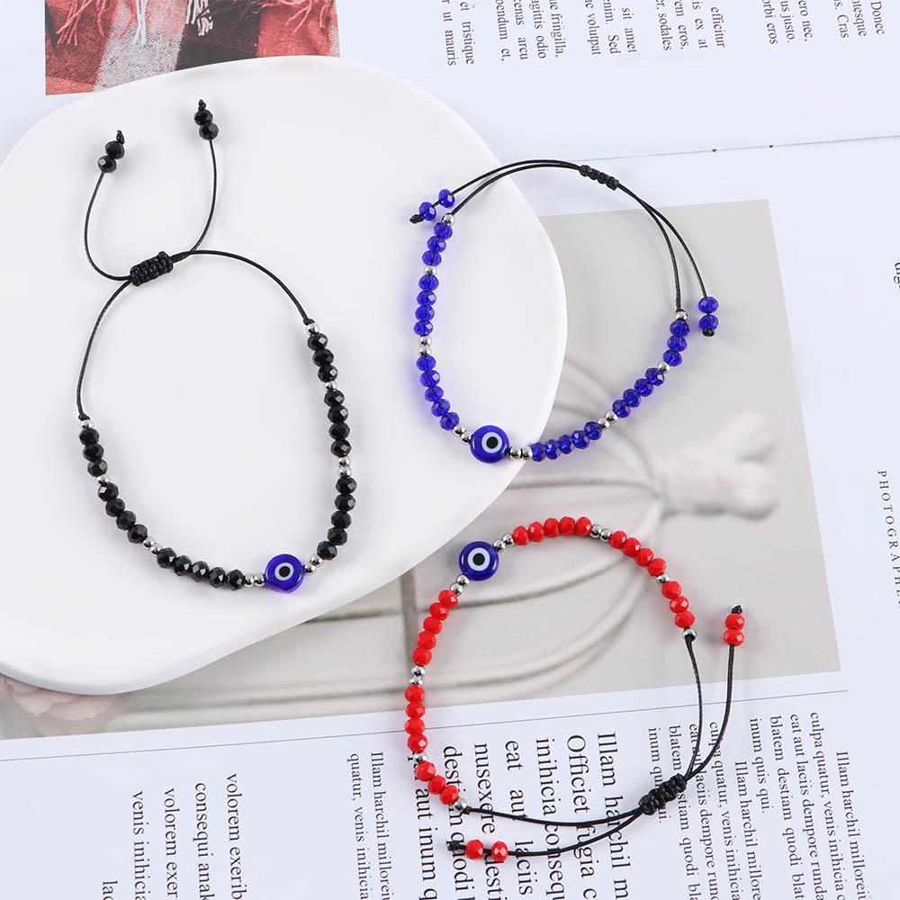 

Day Present Jewelry Accessories Korean Style Bracelet Couple Hand Rope Handmade Black Rope White-Gold Bead