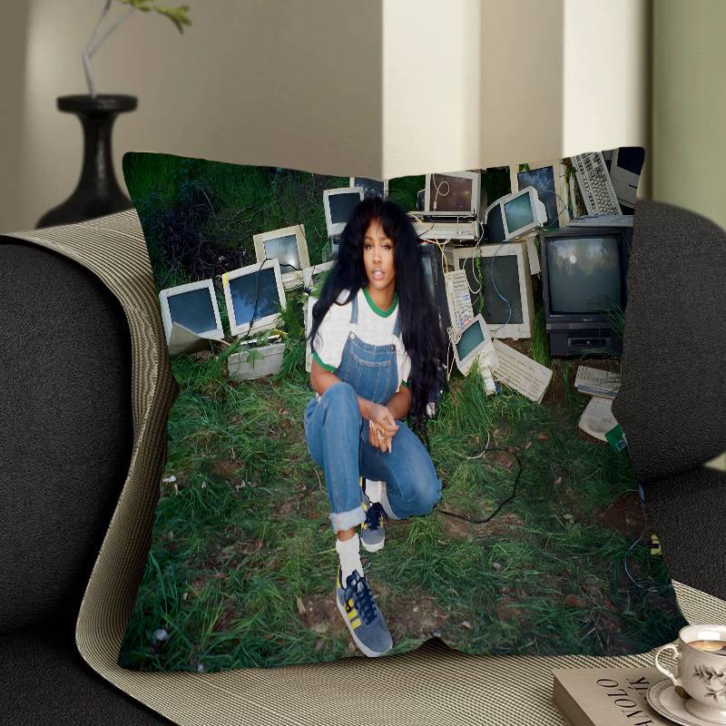 SZA Pop Singer Pillow Anime Pillow Sofa Bed Head Pillow Cover Cushion Cover 45x45 cm Fashion